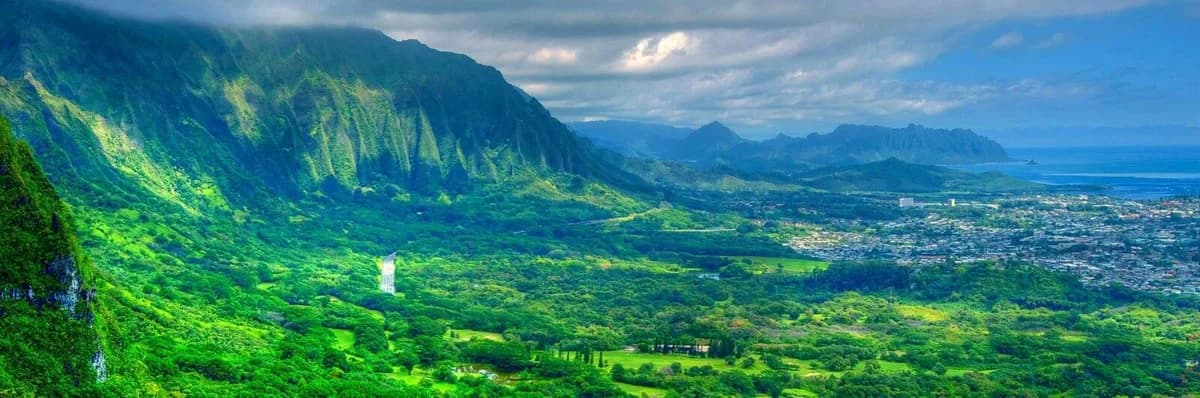 Oahu island aerial view